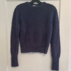 Zara Knit Fuzzy Blue Sweater